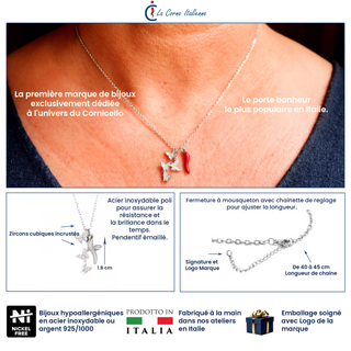 Silver Steel Chain Necklace – Horn & Zircon Butterflies | Estate