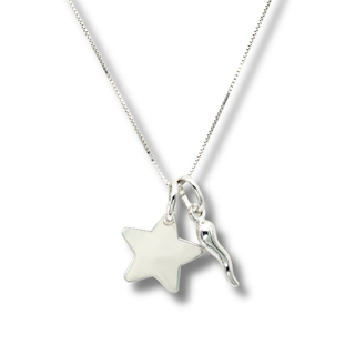 Sterling Silver Necklace – Horn & Star Chain | Fortuna