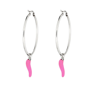 Stainless Steel Hoop Earrings – Hanging Horn | L'Iconica