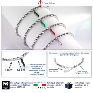 Steel Bracelet – Beads & Horn | L’Iconica