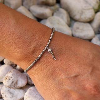 Steel Beaded Bracelet – Steel Corona Horn | L’Iconica