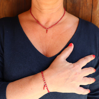 Bracelet Chaîne en Acier – Perles Cristallo & Corne | Eleganza