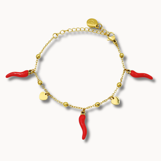 Steel Beaded Chain Bracelet – Horn & Heart | Amore
