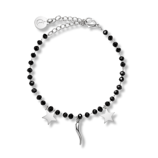 Steel Chain Bracelet – Crystal, Horn & Star Beads | Fortuna