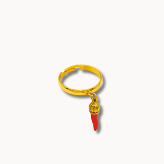 Bague Ajustable en Acier – Pendentif Corno Corona | L’Iconica