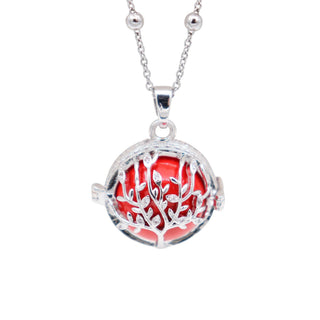 Eleganza Necklace Beaded Chain, Albero della Vita Bola with Zircons and Horn
