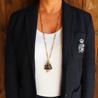Gold Steel Chain Necklace – Campanella di Capri, Horn & Zircon | Estate