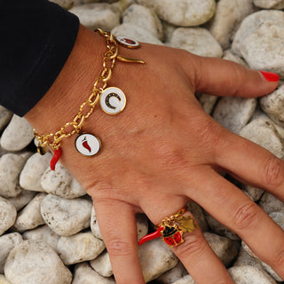 Bague Ajustable en Acier  – Corno, Coccinelle & Trèfle | Fortuna