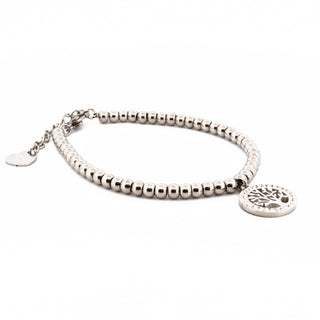 Bracelet Fortuna Perles en acier Arbre de vie strass et acier
