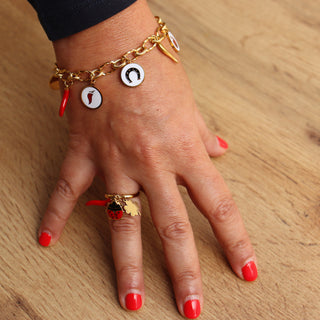 Bague Ajustable en Acier  – Corno, Coccinelle & Trèfle | Fortuna