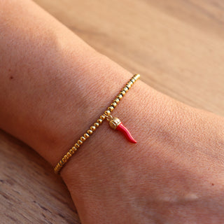 Steel Beaded Bracelet – Steel Corona Horn | L’Iconica
