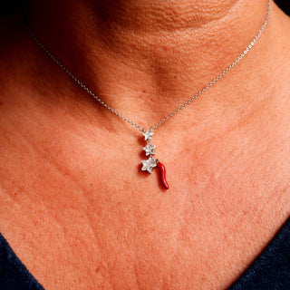 Steel Chain Necklace – Horn & Zircon Stars | L’Iconica