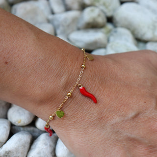 Steel Beaded Chain Bracelet – Horn & Heart | Amore