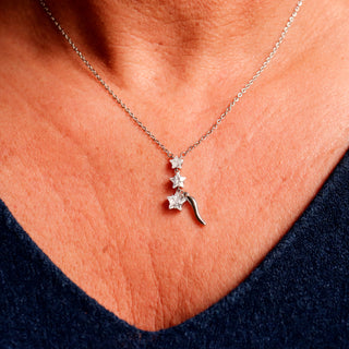 Steel Chain Necklace – Horn & Zircon Stars | L’Iconica
