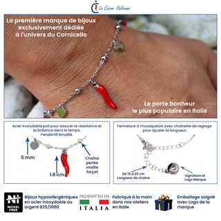 Steel Beaded Chain Bracelet – Horn & Heart | Amore