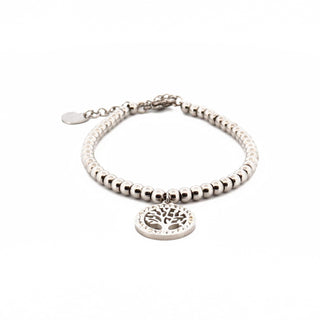 Fortuna Bracelet Steel Beads Tree of Life Rhinestone and Steel