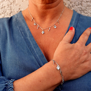 Collier Chaîne en Acier  – Corne & Cœur Sacré | Vabbe
